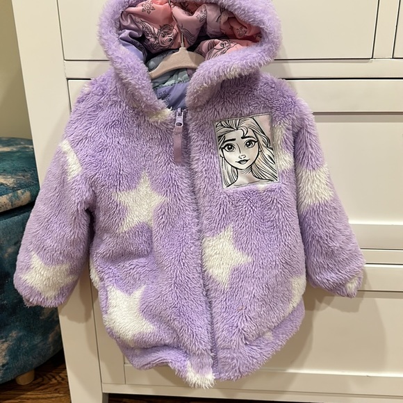 Toddler Girls Winter Jacket-REVERSIBLE - Picture 3 of 4